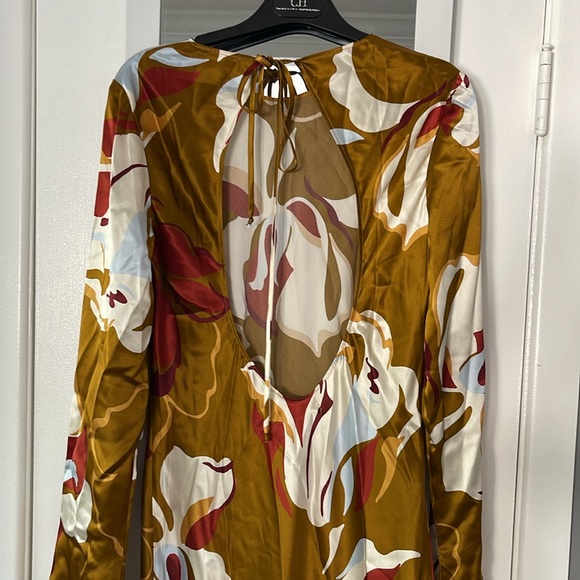 Reformation Davina 100% Silk Dress in Sepia size M - Picture 7 of 9